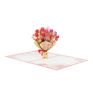 Custom Printed Rose Flower 3D Pop Up <b>Card</b> Eco Friendly Paper <b>Gift</b> for Wedding Event - Product Image 1