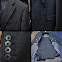 Costume homme gris anthracite en tissu Sharkskin, simple boutonnage, deux boutons, revers cranté, boutons noirs, costumes d'affaires pour homme, sur mesure MTM