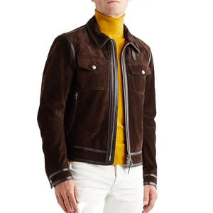 Chaquetas de Cuero de Gamuza para Hombre, Chaqueta con Acabado de Gamuza Premium para Moda Casual, Chaquetas de Cuero de Gamuza - Product Image 1
