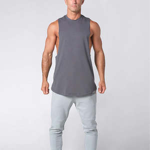 Transpirable Hombres Spandex Tela de algodón Sólido Hombre Sin mangas Tops Slim Casual Cómodo Hombres Tank Tops - Product Image 5