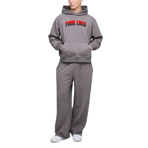 Conjuntos de dos piezas informales 2025 sudaderas con capucha de gran tamaño y chándales de pantalón Otoño Invierno ropa informal Conjunto de sudadera cálida para hombres - Product Image 1