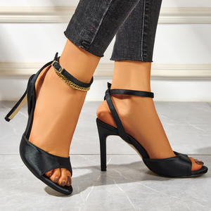 Sandalias de Tacón Alto para Mujer, de Cuero Charol Marrón, con Correa en el Tobillo, para Fiestas y Eventos Nocturnos, Punta Puntiaguda - Product Image 3