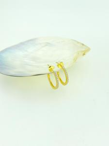 Nuevo estilo elegante moda mujer 14K chapado en oro S925 accesorio de joyería de plata esterlina venta al por mayor pendientes de tuerca para mujer - Product Image 2