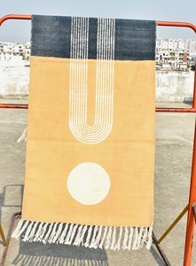 Đẹp 100% cotton dhurries tay bện vòng tròn mô hình Thảm tay khối in lót làm việc cho trang trí nội thất Thảm ngoài trời - Product Image 6