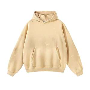 350 GSM usine fabricant personnalisé hommes hiver dégradé à capuche lavé surdimensionné coton épais peinture en aérosol en détresse Vintage - Product Image 3