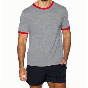 เสื้อยืดแบบเรียบสำหรับผู้ชายเสื้อยืดริงเกอร์แบบสั่งทำสำหรับผู้ชาย - Product Image 2