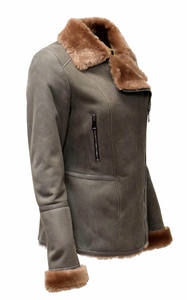 Women's Long Sheepskin Leather <b>Fur</b> Jacket Winter Warm Casual Thick Outerwear with Customizable Colors & Logo - Product Image 2