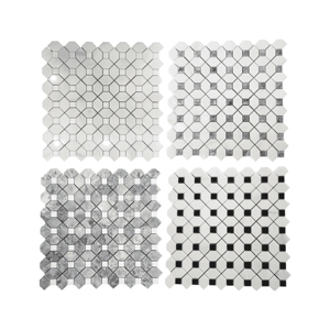 Modern Diamond Crystal White Marble <b>Mosaic</b> Tile Polished/Honed Square 8mm Thick Water Resistant Eco-Friendly 5 Year Interior - Product Image 1