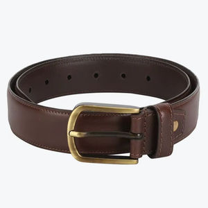 Cinturón de Cuero Marrón Vintage con Hebilla de Aleación - Ropa Formal, Casual y de Negocios para Hombre - Product Image 1