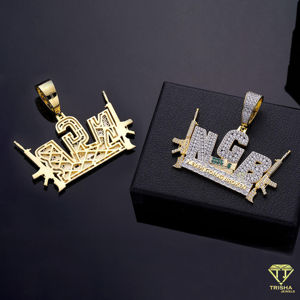 2025 nueva llegada Hip Hop letra colgante VVS Moissanite 925 plata esterlina, venta directa de fábrica para hombres - Product Image 4