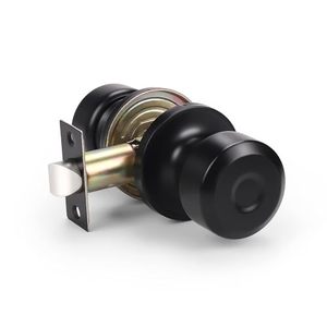 KNOBWELL Modern <b>Matte</b> <b>Black</b> Indoor <b>Door</b> <b>Knob</b> Classic Passage <b>Door</b> for Hall & Closet Screw Installation Easy Setup - Product Image 1
