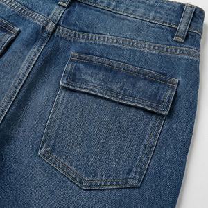 Pantalones Anchos de Mezclilla para Mujer, Cintura Alta, a la Moda, con Seis Bolsillos, Pantalones Cargo Extra Grandes para Mujer, Ropa de Moda Premium - Product Image 5