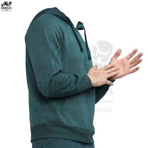 Sweats à capuche d'entraînement zippés de haute qualité Sweat à capuche à fermeture éclair complète Couleur personnalisée Basics Coton mélangé Logo Sweats à capuche d'entraînement zippés unisexes - Product Image 6
