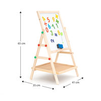 ROBINCOOL Tableau magnétique en bois 2-en-1 pour enfants, jouets de dessin faciles à utiliser avec chevalet résistant et accessoires
