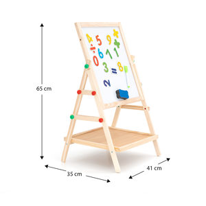 ROBINCOOL Tableau magnétique en bois 2-en-1 pour enfants, jouets de dessin faciles à utiliser avec chevalet résistant et accessoires - Product Image 4