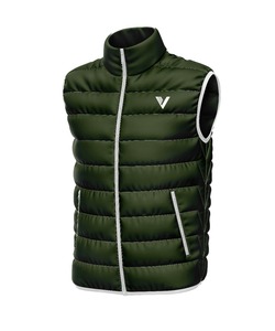 Chaqueta informal con aislamiento para exteriores para hombre, chaqueta acolchada pesada sin mangas, chaqueta deportiva personalizada, venta al por mayor, cremallera con soporte, acolchada a prueba de viento - Product Image 6
