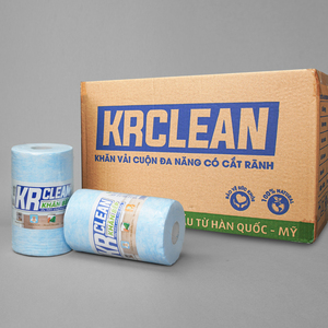 Krclean แผ่นกระดาษ200สีฟ้า20x20ซม. 1ชั้นผ้าเช็ดทำความสะอาดครัวแบบม้วนกระดาษดูดซับสำหรับทำความสะอาดพื้นผิวห้องครัว - Product Image 5