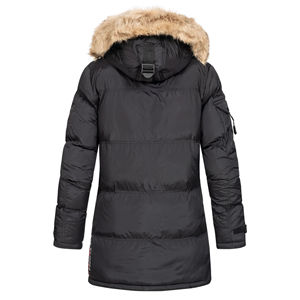 Veste Parka spéciale hiver pour femmes élégante avec grande poche et fermeture éclair Veste à capuche en fourrure chaude et confortable avec patchs personnalisés - Product Image 2