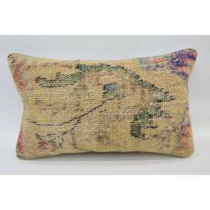 Almohada de lana de retazos Kantha Beige de lujo 12x20 pulgadas bordado Vintage tejido esponjoso impreso para ropa de cama sofá portátil - Product Image 1