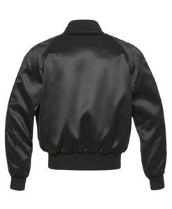 Blouson aviateur décontracté College Baseball en satin de haute qualité pour homme Noir Saison d'hiver - Product Image 4