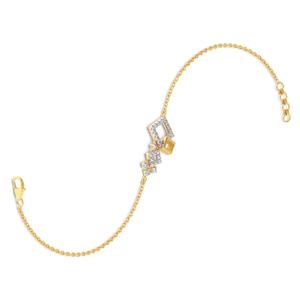 Pulsera delicada de diamantes de 14K pulsera delicada de oro sólido regalos románticos para su regalo de aniversario para su pulsera - Product Image 4