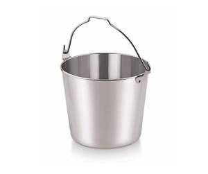 Seau de lavage écologique en acier inoxydable poli miroir, rayé, 3L, avec poignée en fil métallique - Product Image 3