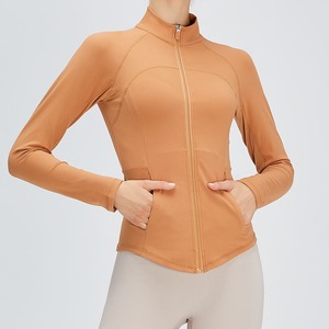 OEM Feeling Mujeres Slim Fit Gym Fitness Traje de Yoga de manga larga Cremallera completa Yoga Gym Wear para entrenamiento Patrón sólido 1 pieza - Product Image 1