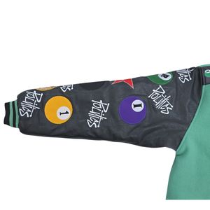 Chaqueta Universitaria de Invierno Personalizada de Alta Demanda para Hombre, Bordado de Chenilla de Alta Calidad, Mangas Largas de Cuero, Chaquetas para Hombre - Product Image 6