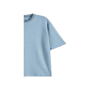 Camiseta Larga de Manga Media con Cuello Redondo para Mujer, Talla Grande, 100% Algodón Orgánico, Transpirable y Ecológica, Azul Informal - Product Image 5