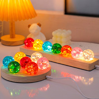 Lampe de table LED moderne en cristal avec base en bois, USB, maison intelligente, contrôle tactile 3D, gravure, veilleuse de chevet, cadeau de Noël
