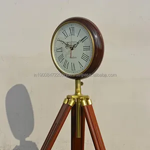 Treppiede in legno stile nonno Vintage industriale 2 pieghevole antico numero romano orologio da terra