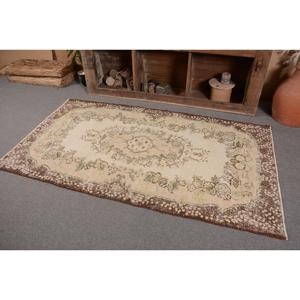 Tapis turc vintage grande surface 3.8 X 6.9ft classique Beige marron Patchwork motif laine matériau Latex support pour chambre couloir - Product Image 3