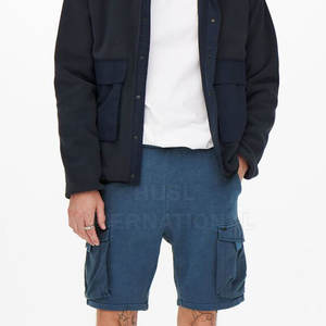 Pantalones cortos elásticos para gimnasio para hombre, 100% de algodón, entrenamiento informal, transpirable, deportes, sudor, patrón sólido - Product Image 4