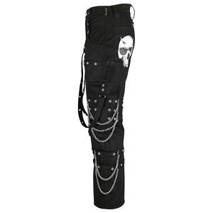 Pantalones Cargo Góticos Punk para Hombre, Negros, Holgados, con Cadenas, Tirantes, Bolsillos con Calaveras, Pantalones al por Mayor 2026 - Product Image 2