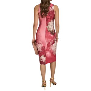 Robe fourreau mi-longue élégante et chic à imprimé floral pour femmes Denim décontracté avec décoration en cristal brodé pour les occasions de printemps - Product Image 3