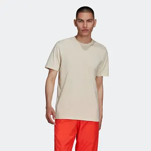 Regular Fit Ribbed Crewneck 100% Cotton Single Jersey Short Sleeves Wonder White Men Essentials T-Shirts