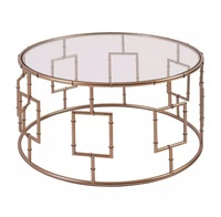 Table basse en fer forgé de console moderne dorée de luxe de qualité supérieure avec dessus en verre trempé pour la décoration de la maison en vente