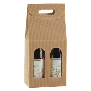 Portabottiglie in cartone per 2 bottiglie cm 16 x 7 x H.46 - Product Image 1