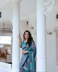 Elegante suave Lichi seda Sari intrincado oro Zari diseño Bollywood para invierno eventos tradicionales fiestas ideal para - Product Image 4