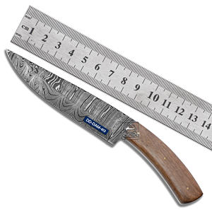 Cuchillo de Caza Personalizable Hecho a Mano, Hoja de Acero Damasco DD-DAM-410 de 0.20 Pulgadas de Grosor, Hoja No Ajustable, Madera de Nogal Exótica - Product Image 4