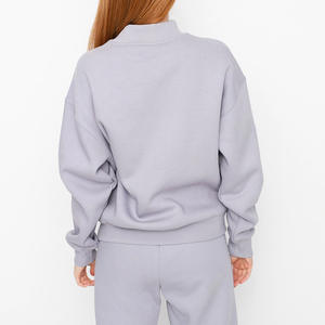 2024 survêtement à motif solide pour femmes 100% coton de haute qualité ensemble imprimé de sweat-shirt et de survêtement personnalisé en vente! - Product Image 3