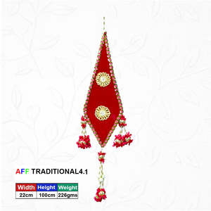 Artificial Traditional Velvet Diamond Red Art Deco Wedding Hanging Decor - Product Image 1