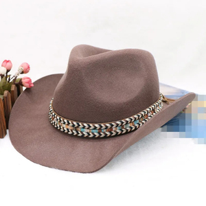 Chapeau Fedora en feutre personnalisé pour femme, style cowgirl western, 100% laine, vente en gros, chapeaux de cowboy pour adultes - Product Image 5