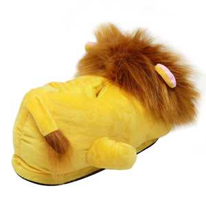 รองเท้าแตะ SLOFFIES ลายสิงโตสำหรับฤดูหนาว พร้อมไฟในตัว กันลื่น ปิดนิ้วเท้า พื้นรองเท้า PVC/EVA/ผ้าฝ้าย บุขนด้านใน ลายพิมพ์ - Product Image 4