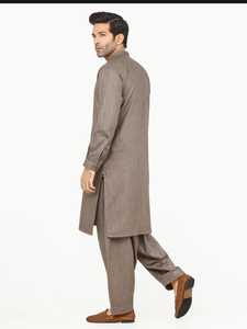 Shalwar Kameez pour hommes de qualité supérieure en design classique de couleur unie riche, vêtements ethniques à manches longues pour les occasions spéciales - Product Image 6