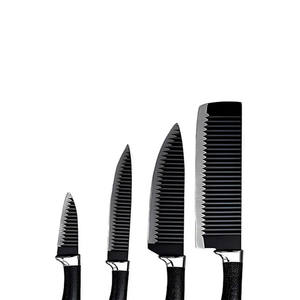 Juego de cuchillos de acero inoxidable Myrva de 6 piezas con cuchillas de borde recto pulido, mangos de plástico, diseño ambidiestro, ideal para Kitc - Product Image 5