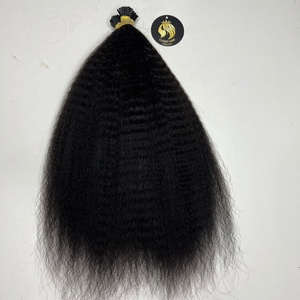 ผมต่อแบบ I-Tip เนื้อผมหยิกตรงธรรมชาติ สีดำธรรมชาติ แบบ Yaki  ปลายผมเคราติน ต่อเนียนไร้รอยต่อ - Product Image 3