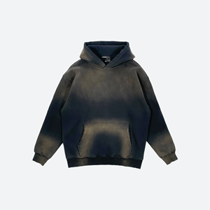 Sudadera con Capucha de Moda Invernal para Hombre, 100% Algodón, Lavado Desteñido, Estilo Urbano, con Bordado y Detalles Decorativos de Pedrería - Product Image 2