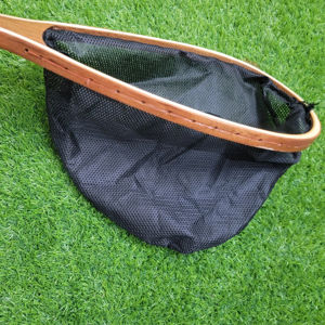 Filet d'atterrissage de pêche à la mouche en plein air Filet à truite Cadre en bois avec filet en caoutchouc Filet coulé à la main Thor Filet de pêche à la truite - Product Image 1