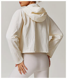 Ropa de calle negra de alta calidad, ropa deportiva, cremallera completa, diseño de bolsillo lateral doble, sudaderas con capucha de gimnasio para mujer, envío DDP - Product Image 2